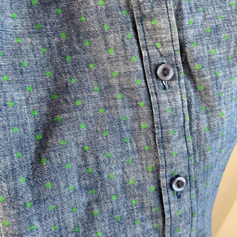 Loft polka dot chambray button down - Picture 3 of 4